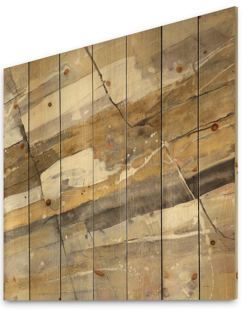 DesignQ Fire And Ice Minerals V - Modern & Contemporary Print On Natural Pine Wood