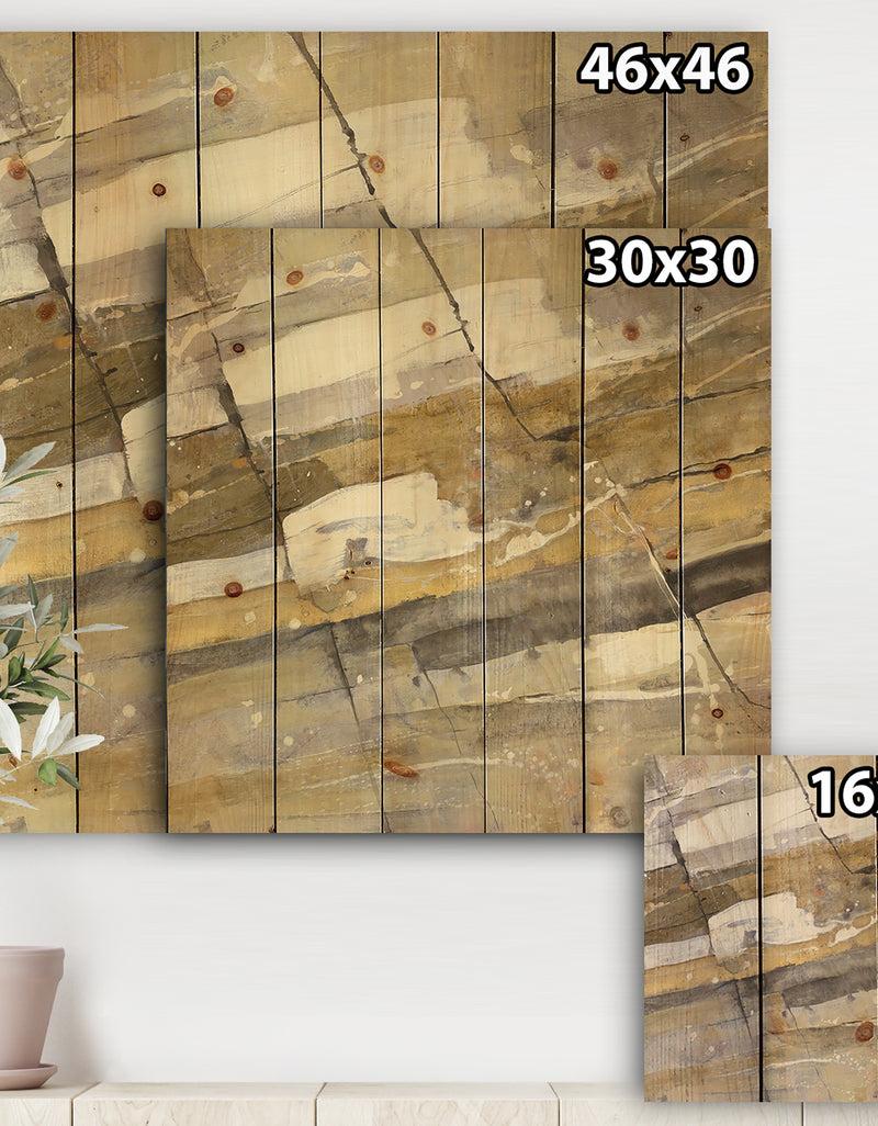 DesignQ Fire And Ice Minerals V - Modern & Contemporary Print On Natural Pine Wood