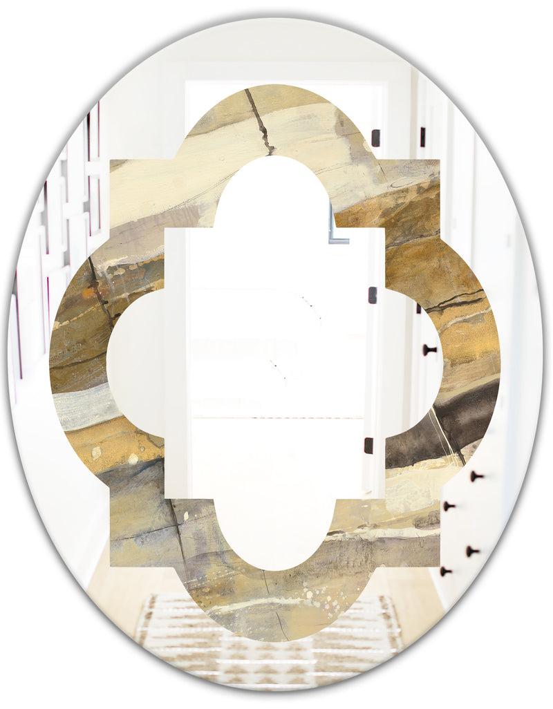 DesignQ Fire And Ice Minerals V - Modern Round Or Oval Wall Mirror - Quatrefoil