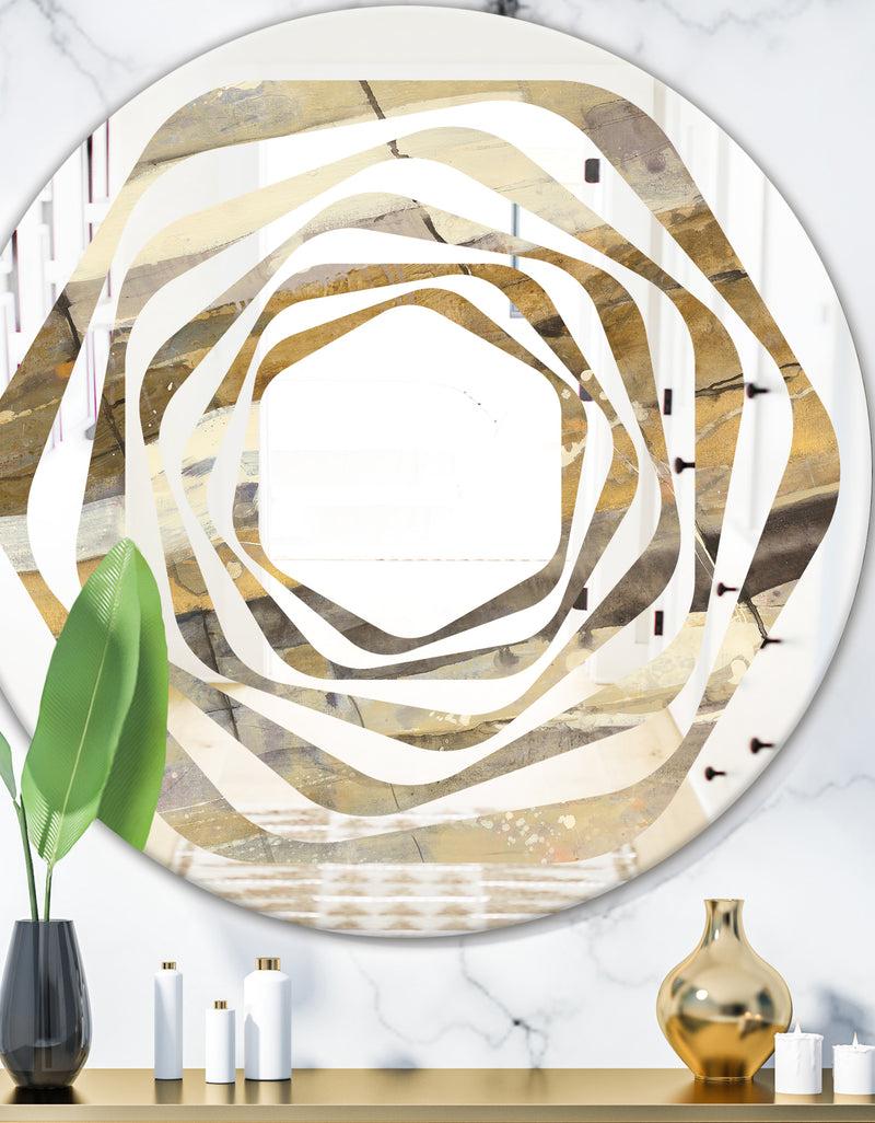 DesignQ Fire and Ice Minerals V - Modern Round or Oval Wall Mirror - Whirl