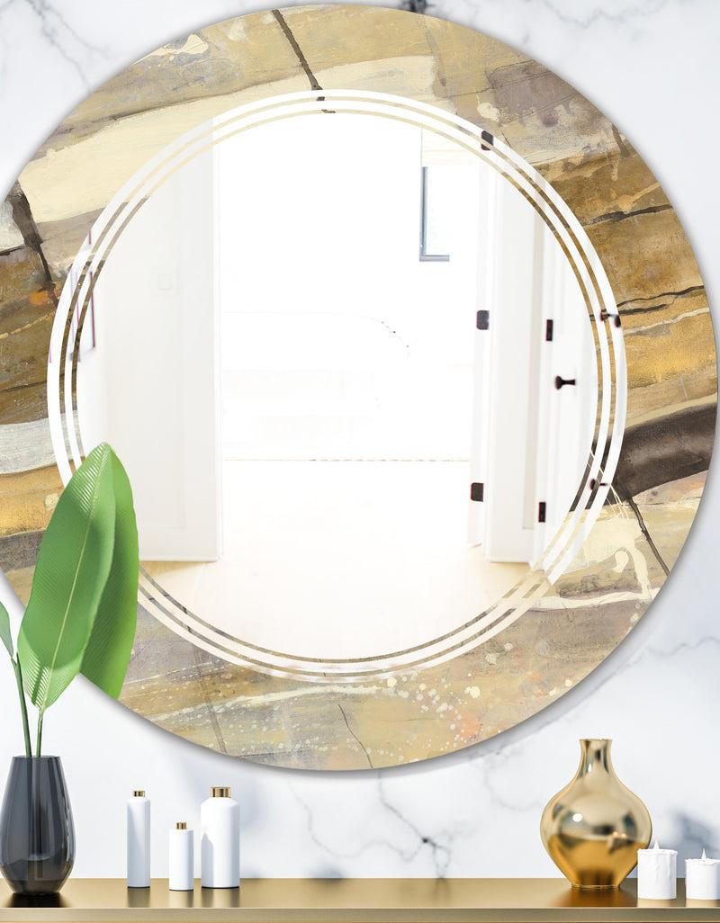 DesignQ Fire and Ice Minerals V - Modern Round or Oval Wall Mirror - Triple C