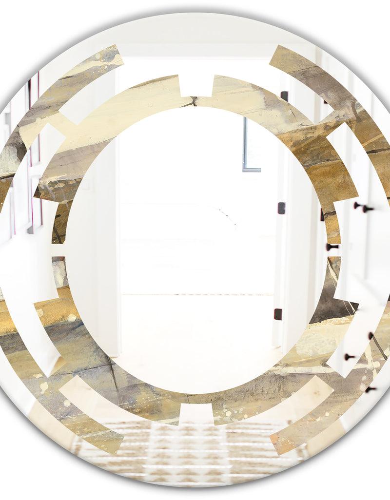 DesignQ Fire And Ice Minerals V - Modern Round Or Oval Wall Mirror - Space