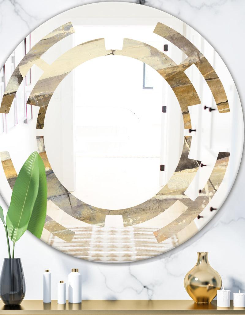 DesignQ Fire and Ice Minerals V - Modern Round or Oval Wall Mirror - Space
