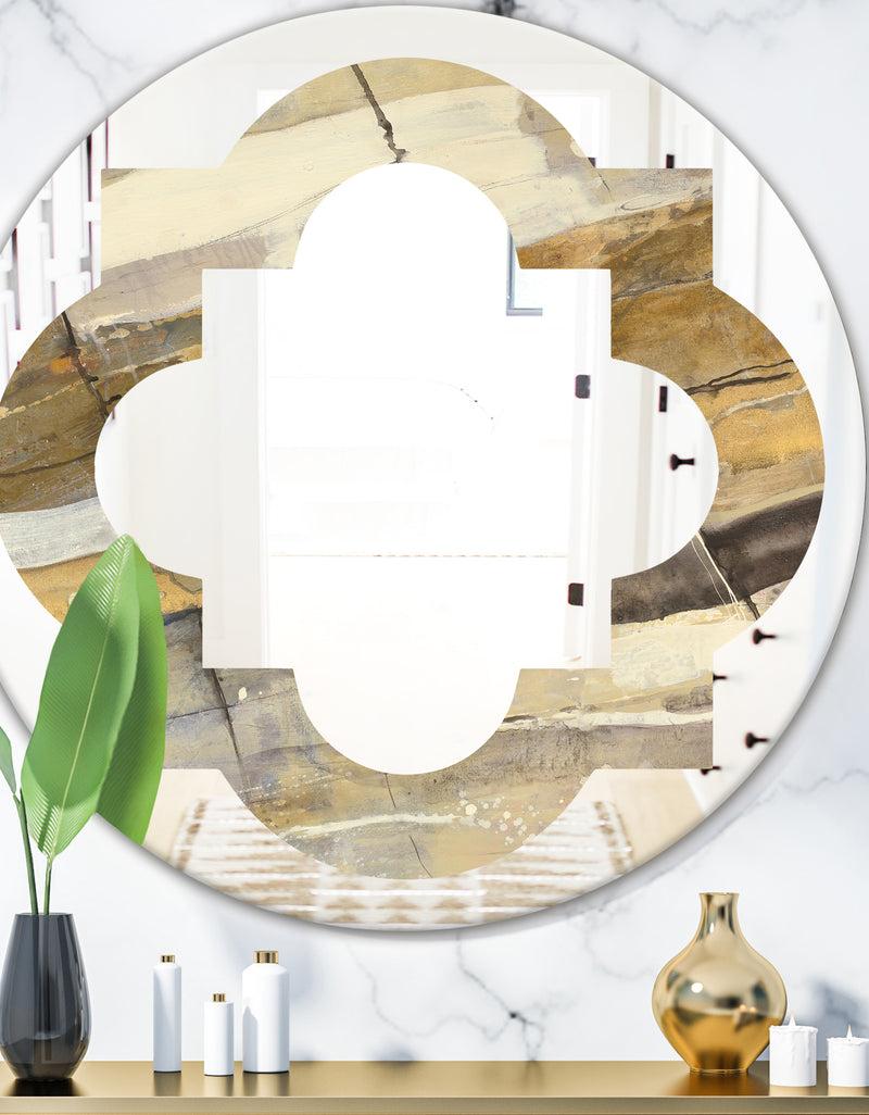 DesignQ Fire and Ice Minerals V - Modern Round or Oval Wall Mirror - Quatrefoil