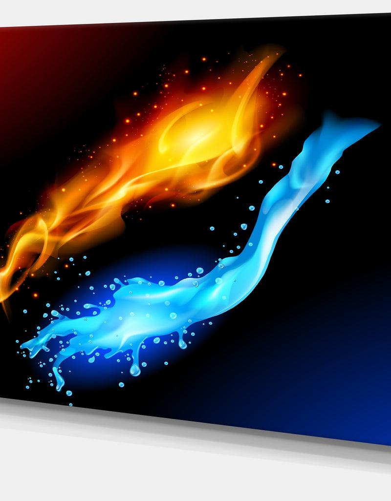 DesignQ Fire And Water - Contemporary Art Canvas Print