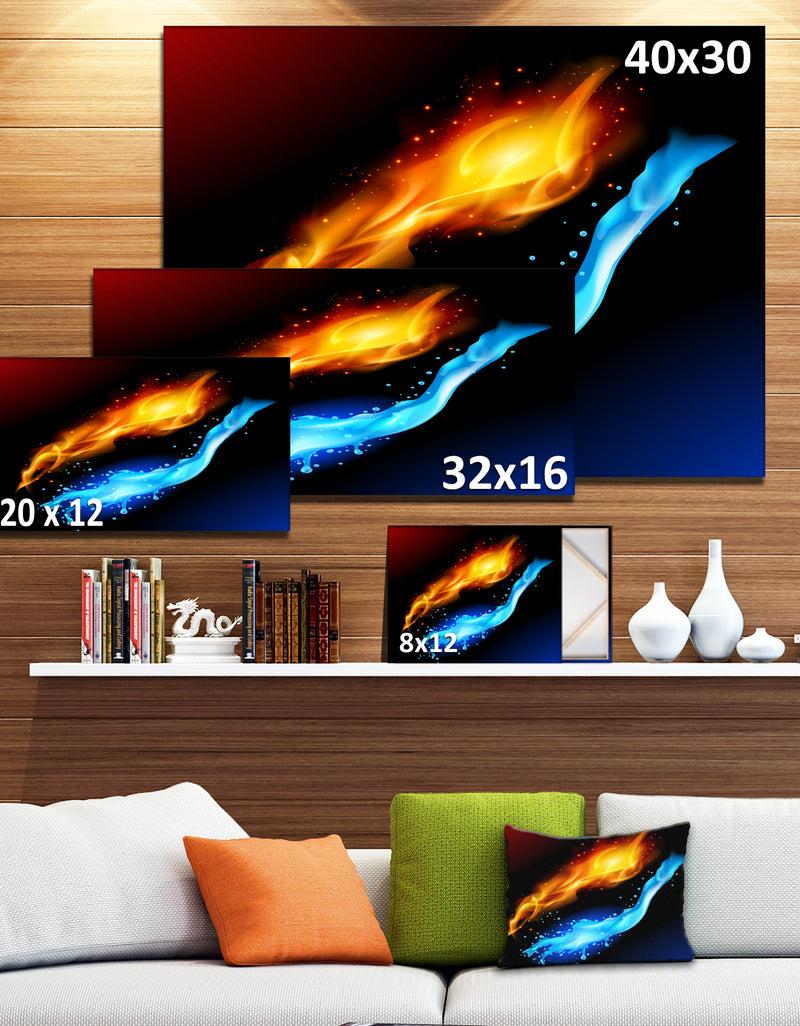 DesignQ Fire And Water - Contemporary Art Canvas Print