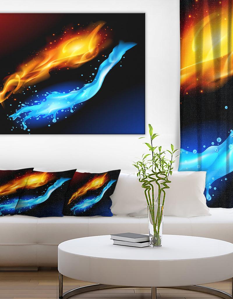 DesignQ Fire and Water - Contemporary Art Canvas Print