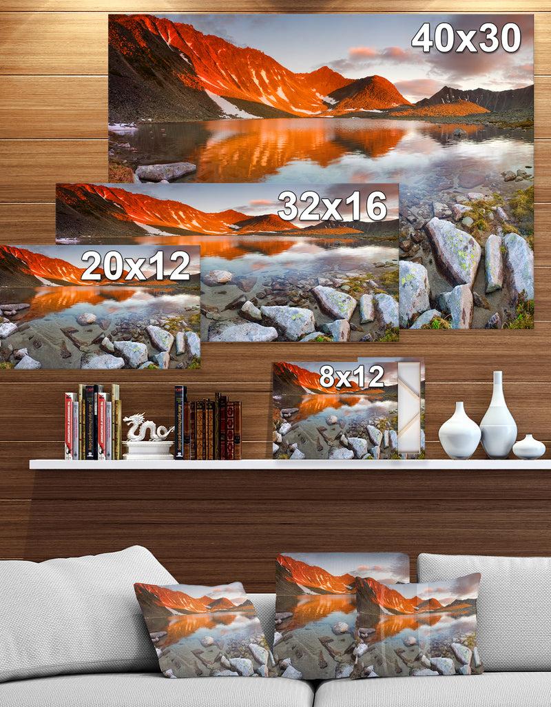 DesignQ Fire Lake - Lake Landscapes Photographic On Wrapped Canvas