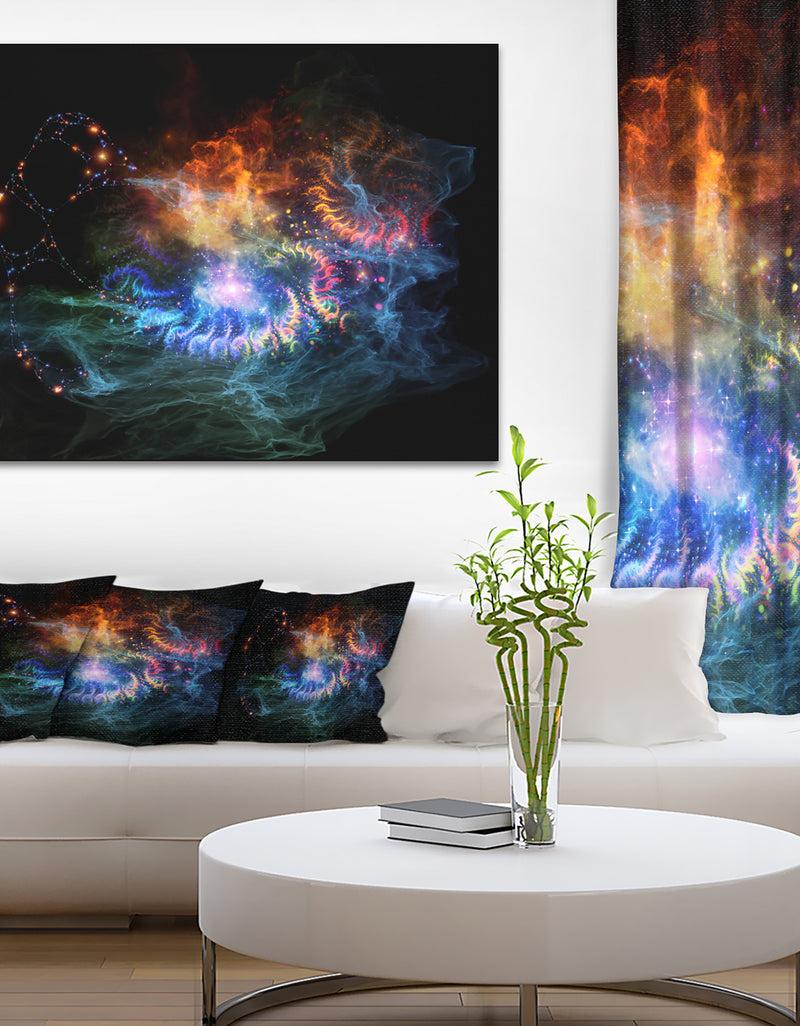 DesignQ Flame Lights of Network - Abstract Digital Art Canvas Print