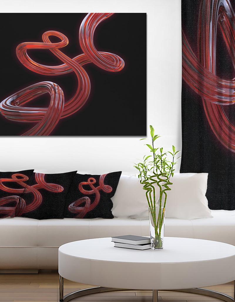 DesignQ Flexible Caramel Line on Black'Extra Large Abstract Canvas Art Print