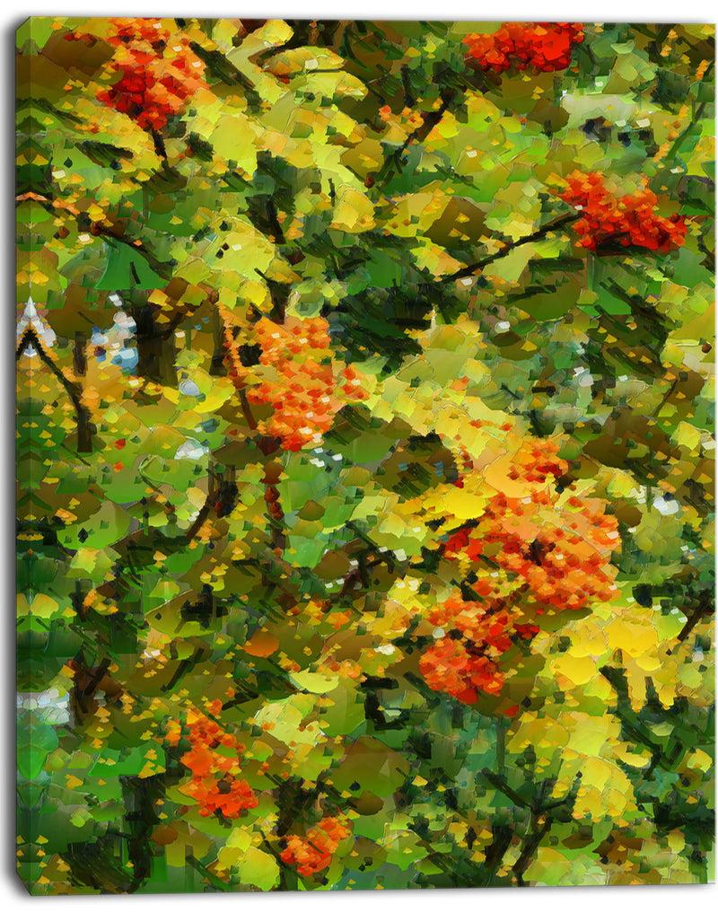 DesignQ Floral Pattern With Palette Knife - Flower Artwork On Canvas