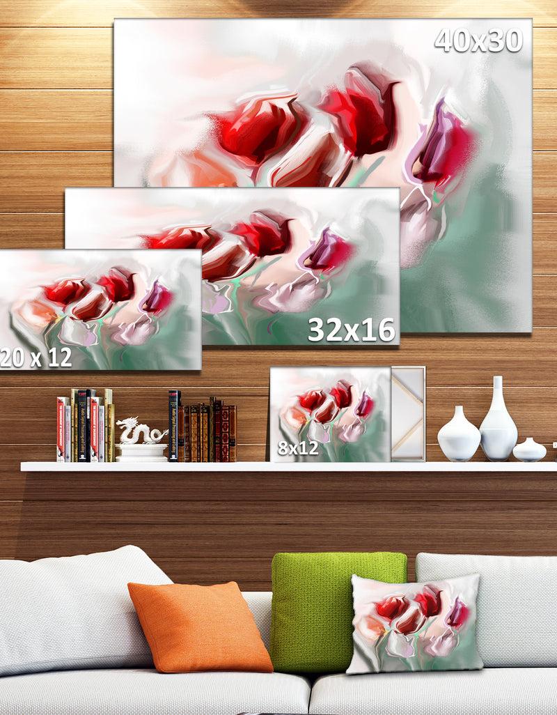DesignQ Floral Watercolor Illustration - Large Animal Canvas Wall Art Print