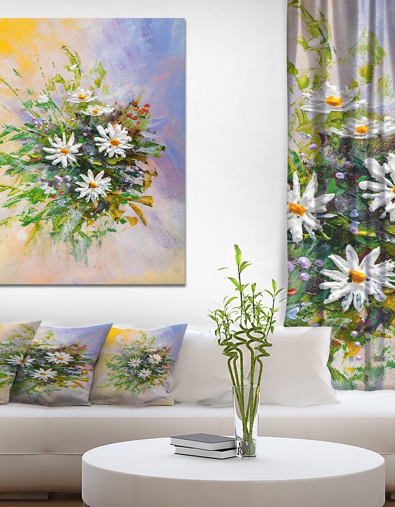 DesignQ Flower Bouquet - Floral Painting Print on Wrapped Canvas