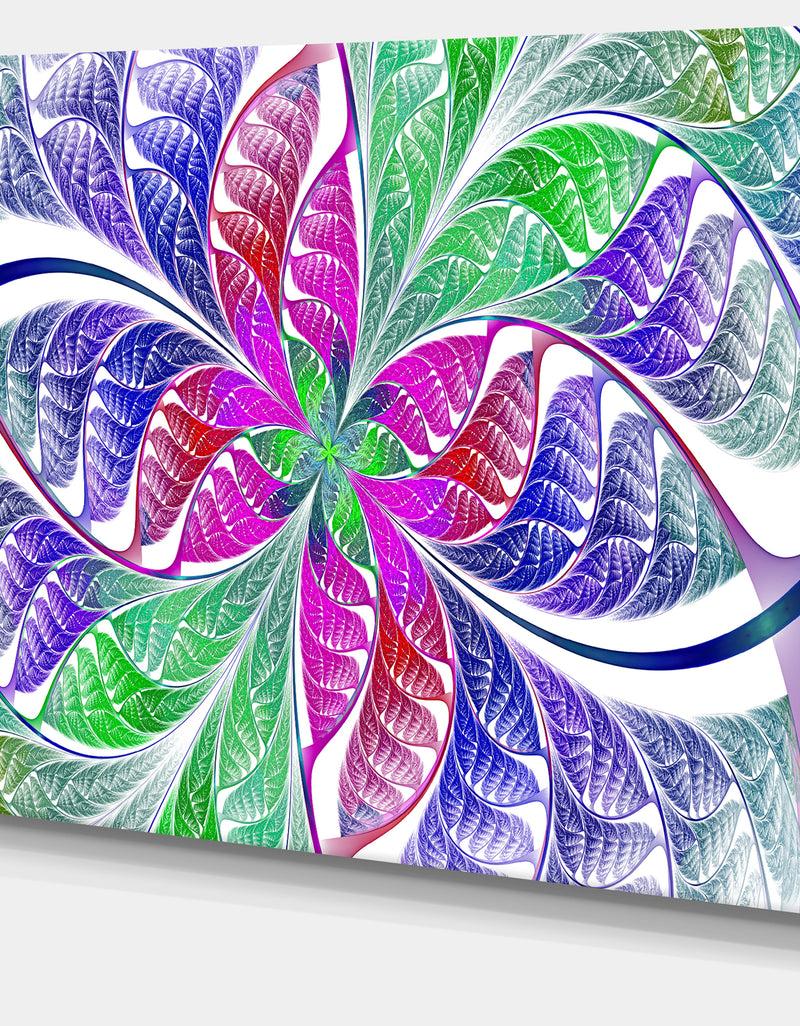 DesignQ Flower-like Fractal Stained Glass - Abstract Wall Art Canvas