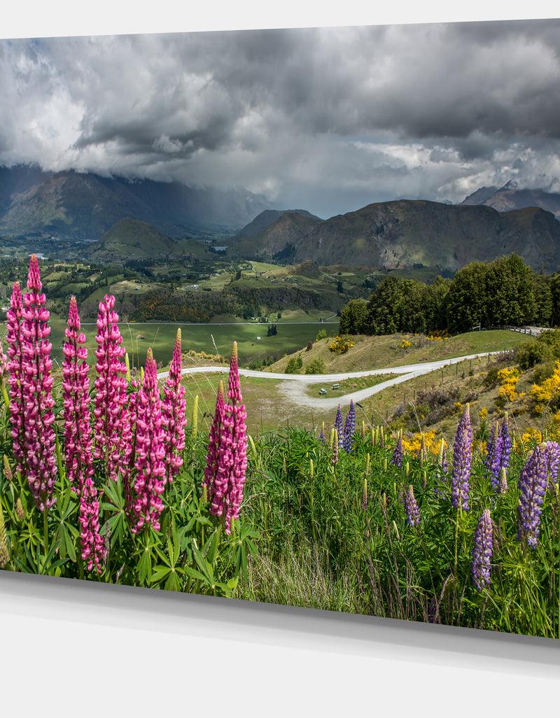 DesignQ Flowering Landscape Of New Zealand - Landscape Wall Artwork