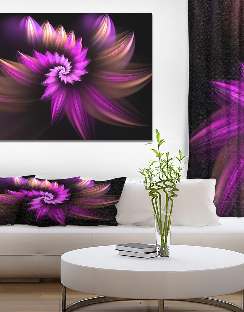 DesignQ Flowery Purple - Digital Art on wrapped Canvas
