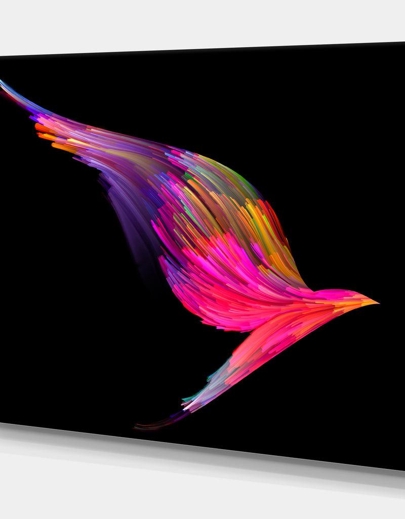 DesignQ Flying Bird Design - Contemporary Art On Wrapped Canvas