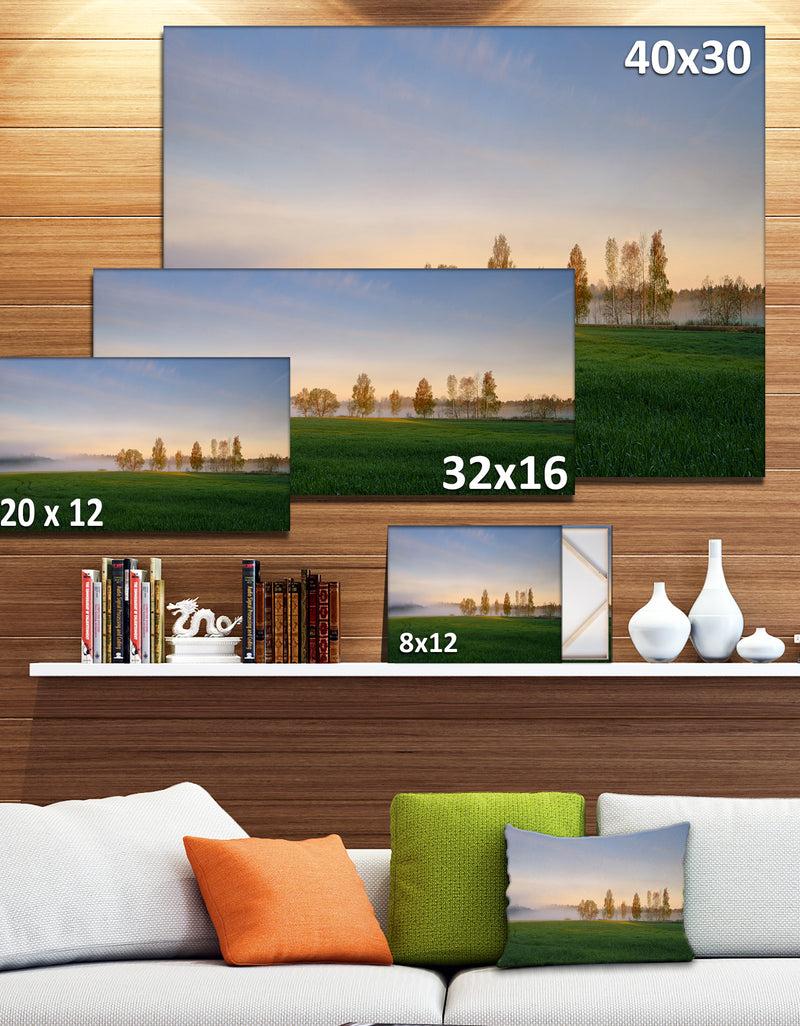 DesignQ Foggy Early Morning Panorama - Landscape Wall Artwork