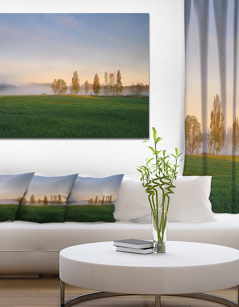 DesignQ Foggy Early Morning Panorama - Landscape Wall Artwork