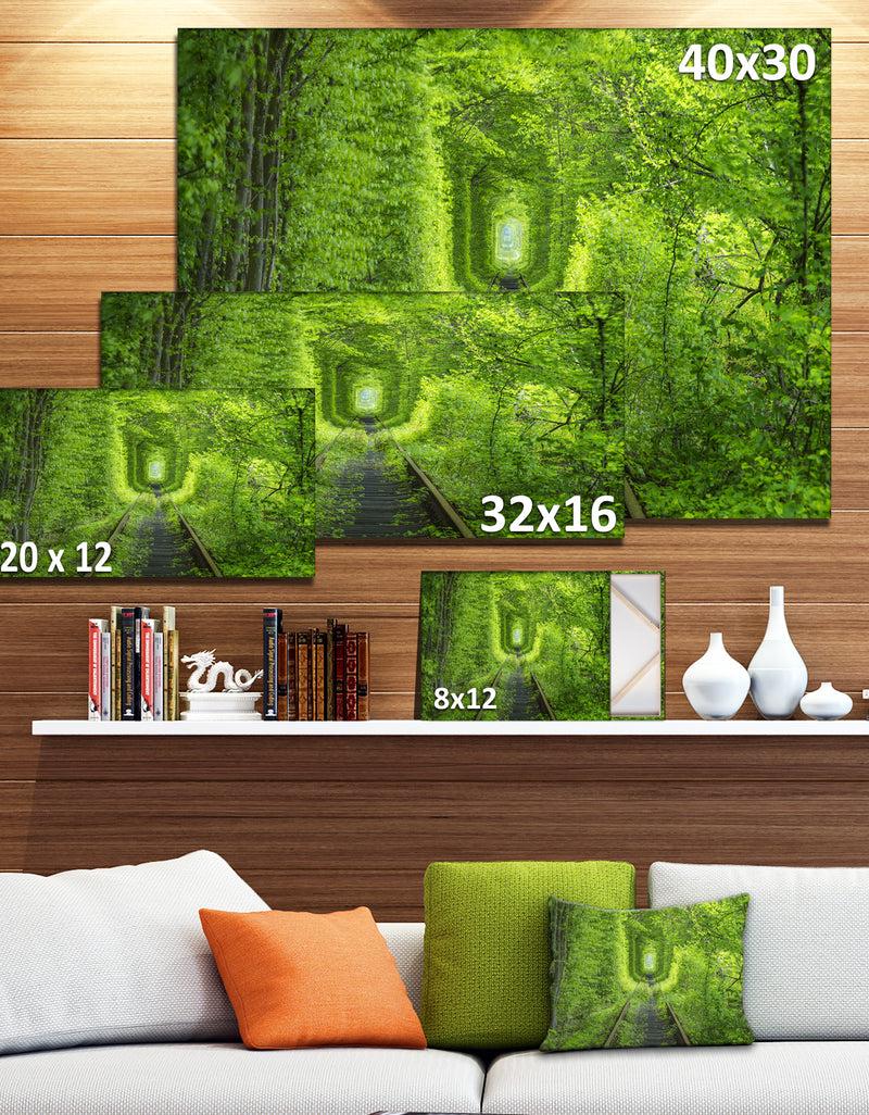 DesignQ Forest Around Rail Way Tunnel - Modern Landscpae Wall Art