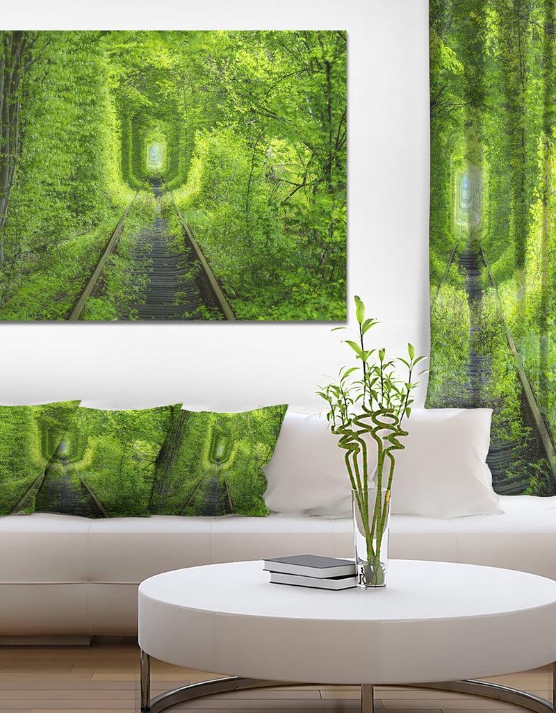 DesignQ Forest Around Rail Way Tunnel - Modern Landscpae Wall Art