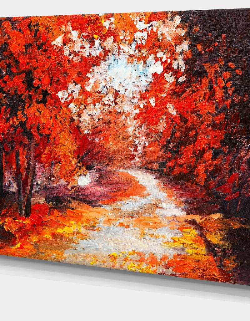 DesignQ Forest In The Fall - Landscape Canvas Artwork