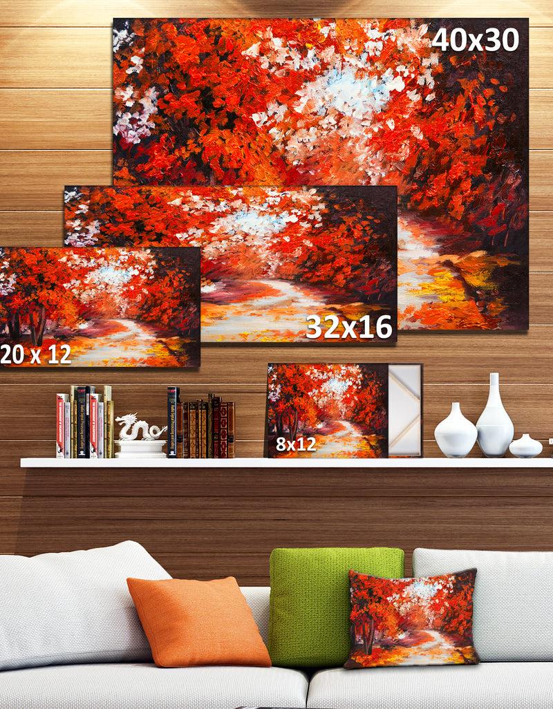 DesignQ Forest In The Fall - Landscape Canvas Artwork