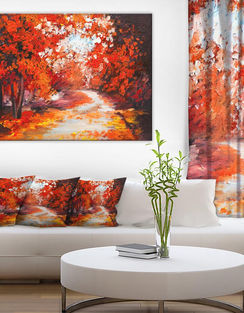 DesignQ Forest in the Fall - Landscape Canvas Artwork
