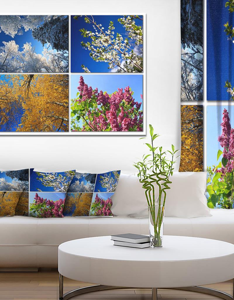 DesignQ Four Seasons of Nature Collage - Large Landscape Canvas Art Print