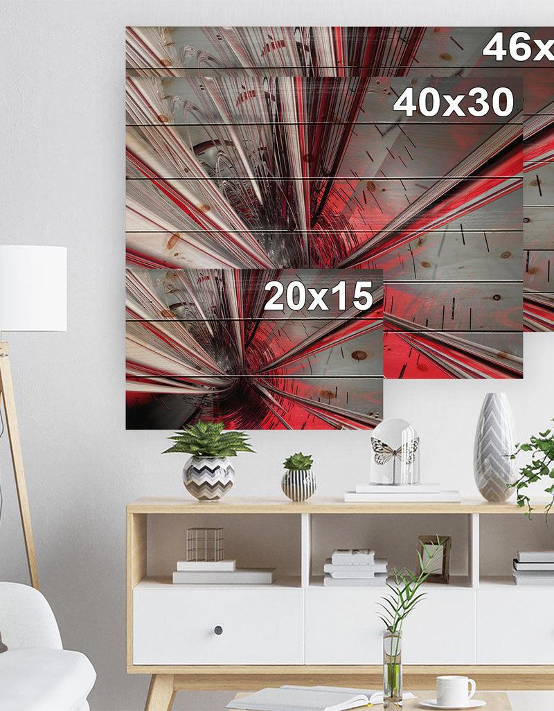 DesignQ Fractal 3D Deep Into Middle - Contemporary Print On Natural Pine Wood