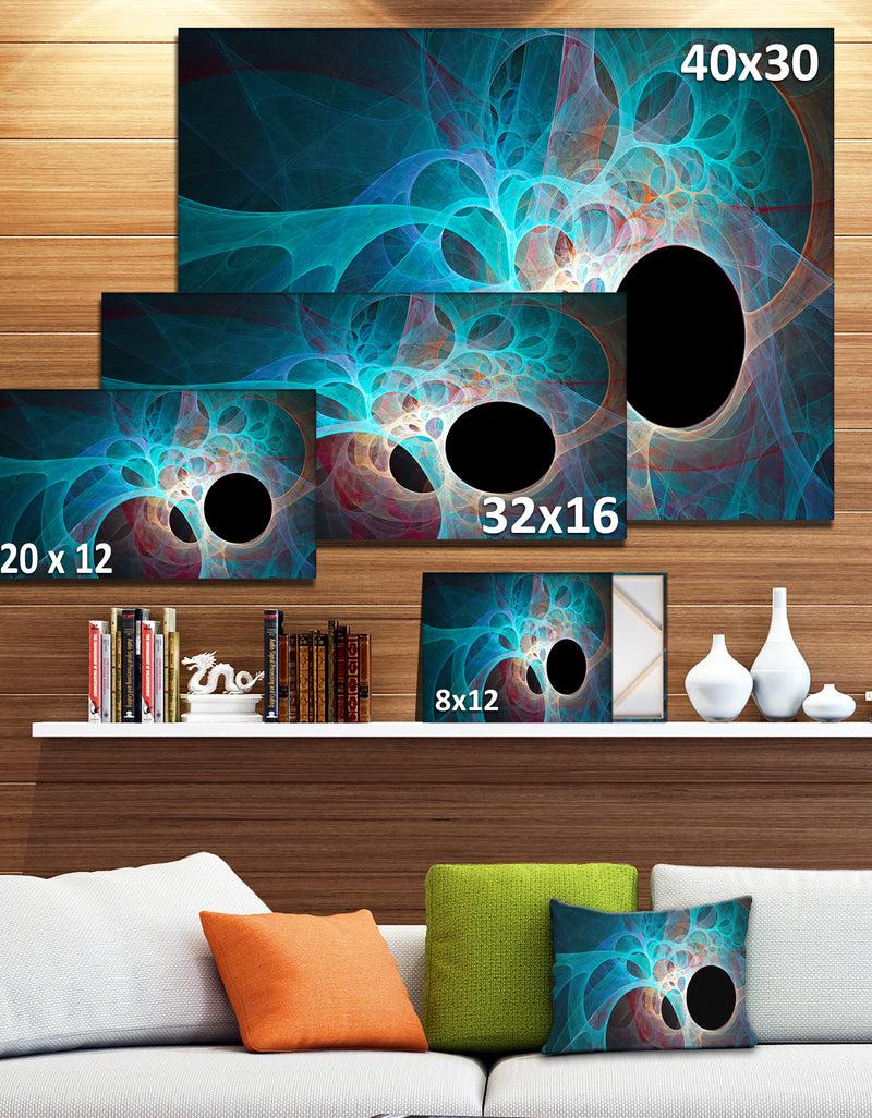DesignQ Fractal Angel Wings In Blue - Abstract Wall Art Canvas