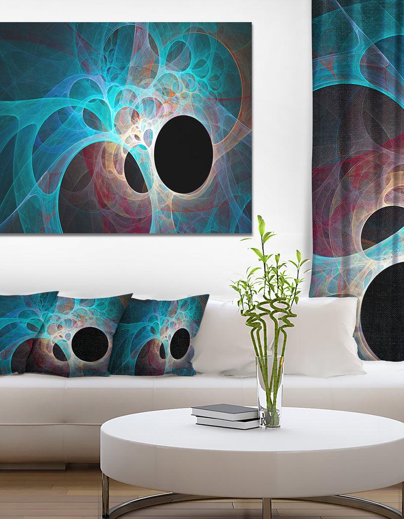 DesignQ Fractal Angel Wings in Blue - Abstract Wall Art Canvas