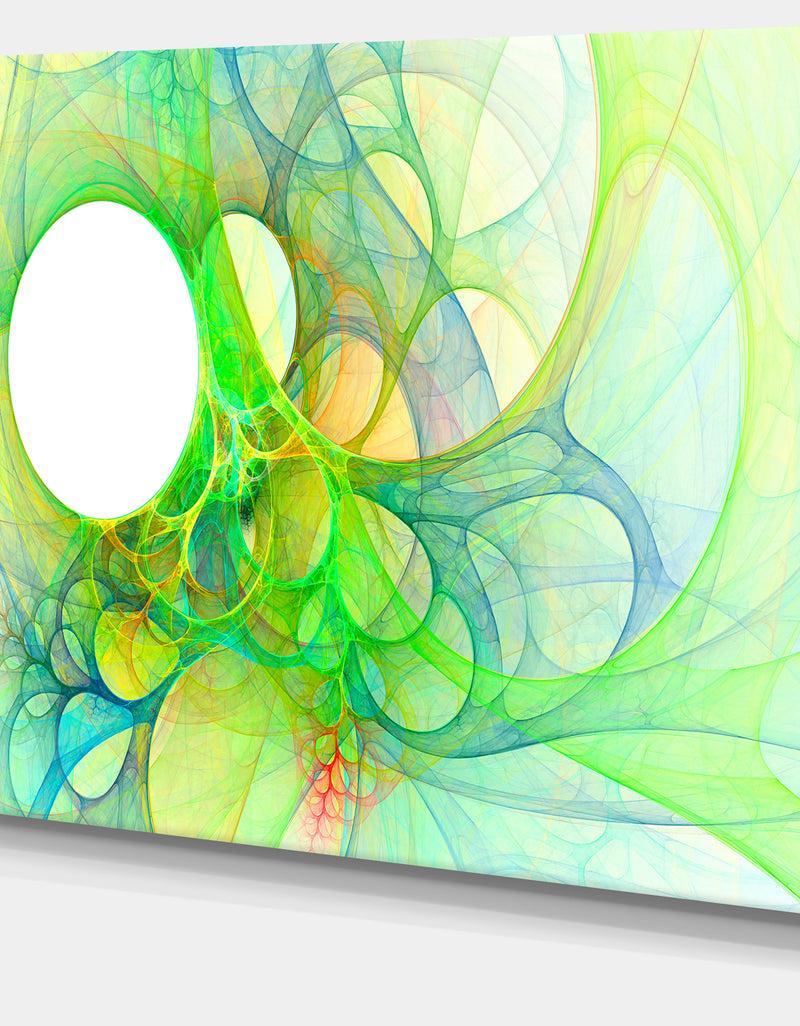 DesignQ Fractal Angel Wings In Green - Abstract Wall Art Canvas