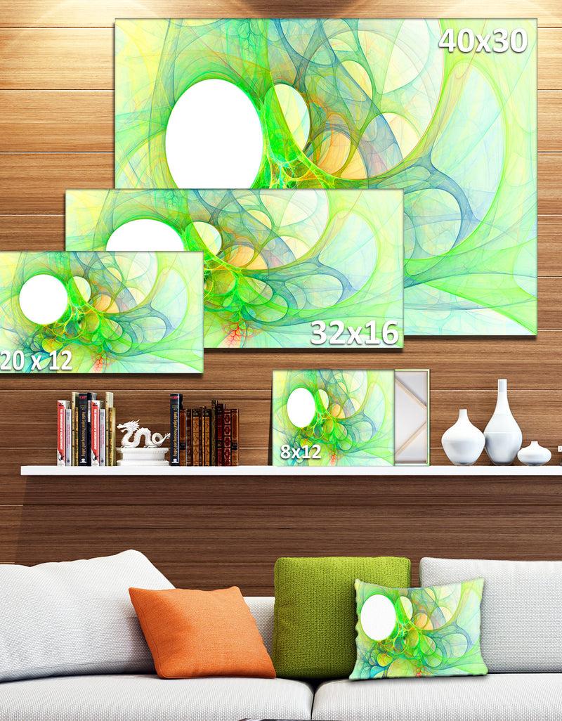 DesignQ Fractal Angel Wings In Green - Abstract Wall Art Canvas