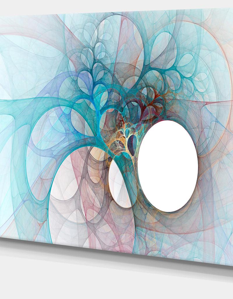 DesignQ Fractal Angel Wings In Light Blue - Abstract Wall Art Canvas