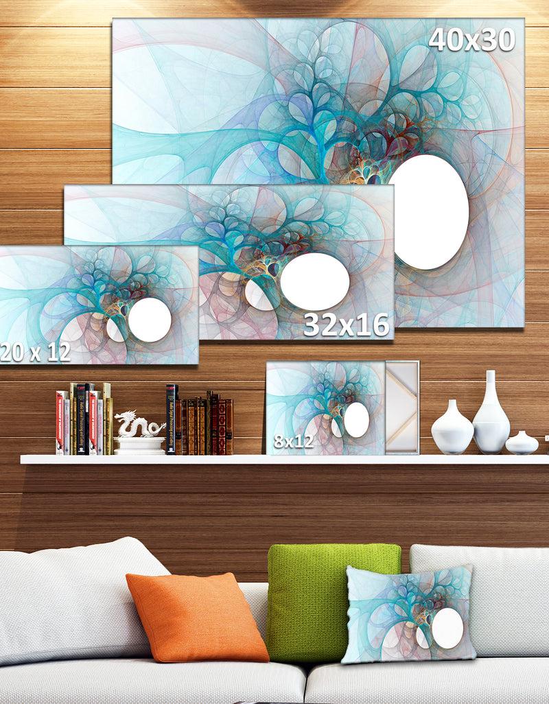 DesignQ Fractal Angel Wings In Light Blue - Abstract Wall Art Canvas
