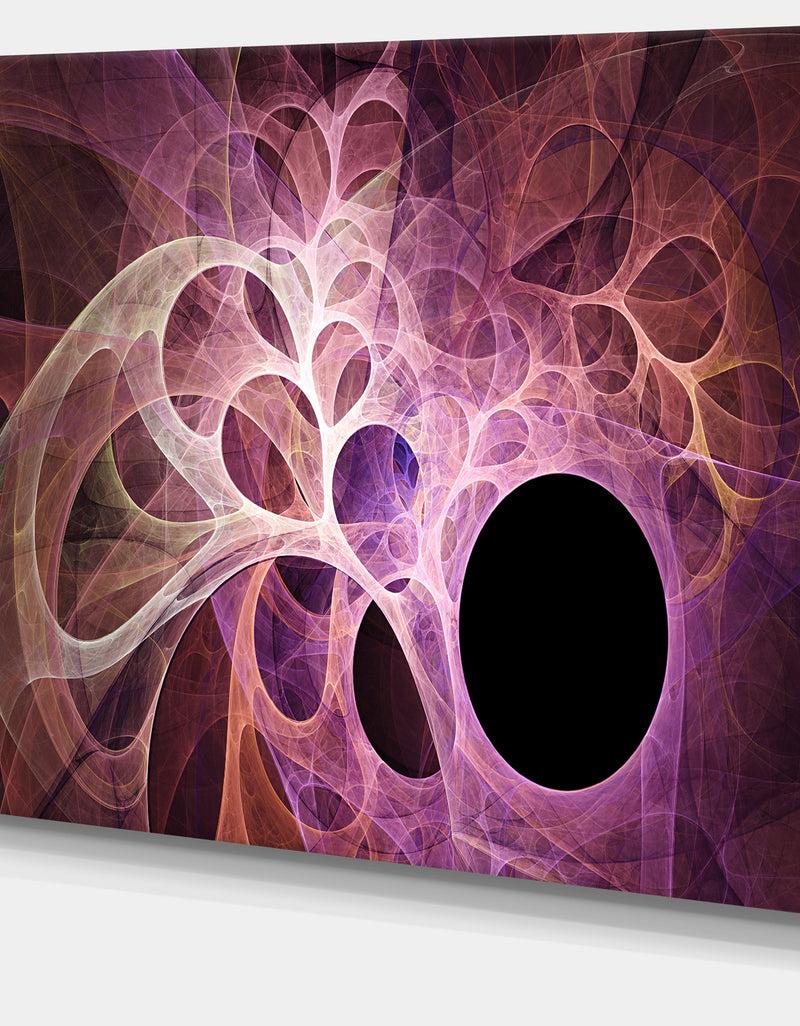 DesignQ Fractal Angel Wings In Pink - Abstract Wall Art Canvas
