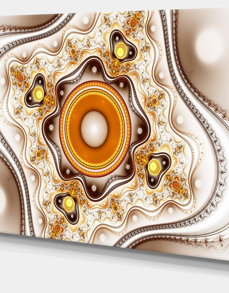 DesignQ Fractal Circles And Wavy Curves - Large Wall Art On Canvas