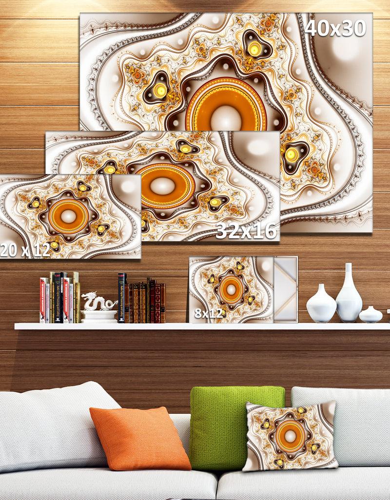 DesignQ Fractal Circles And Wavy Curves - Large Wall Art On Canvas