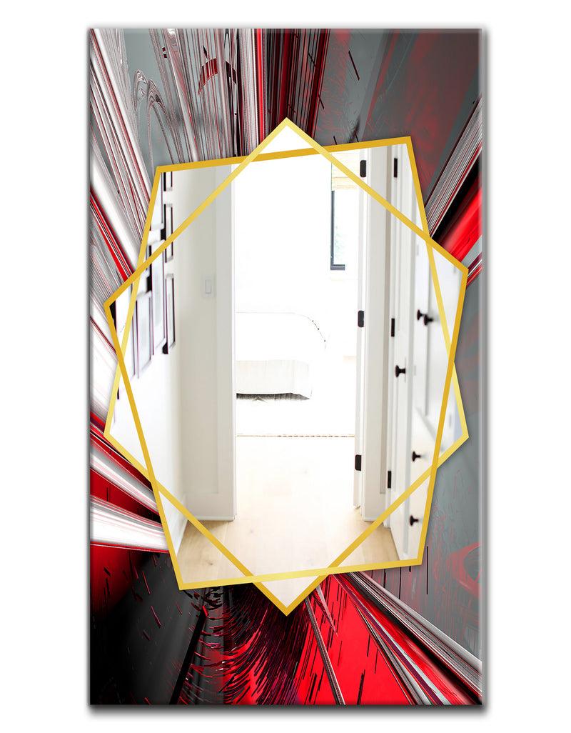 DesignQ Fractal Deep Into Middle - Modern Mirror - Frameless Contemporary Wall Mirror