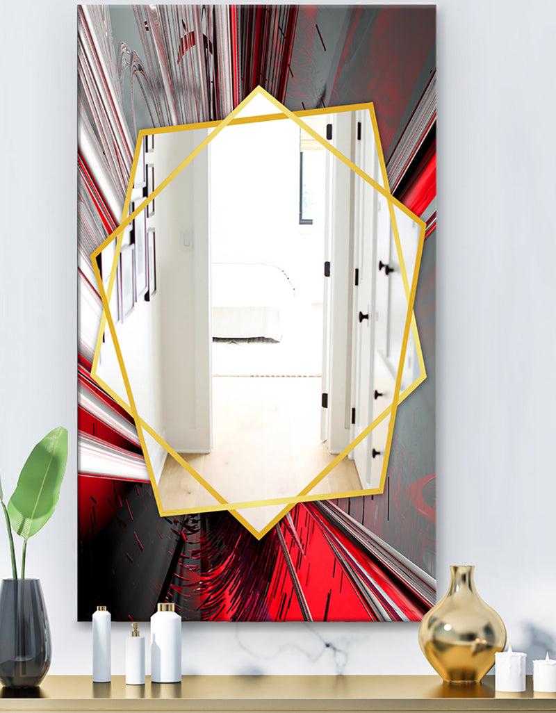 DesignQ Fractal Deep Into Middle - Modern Mirror - Frameless Contemporary Wall Mirror