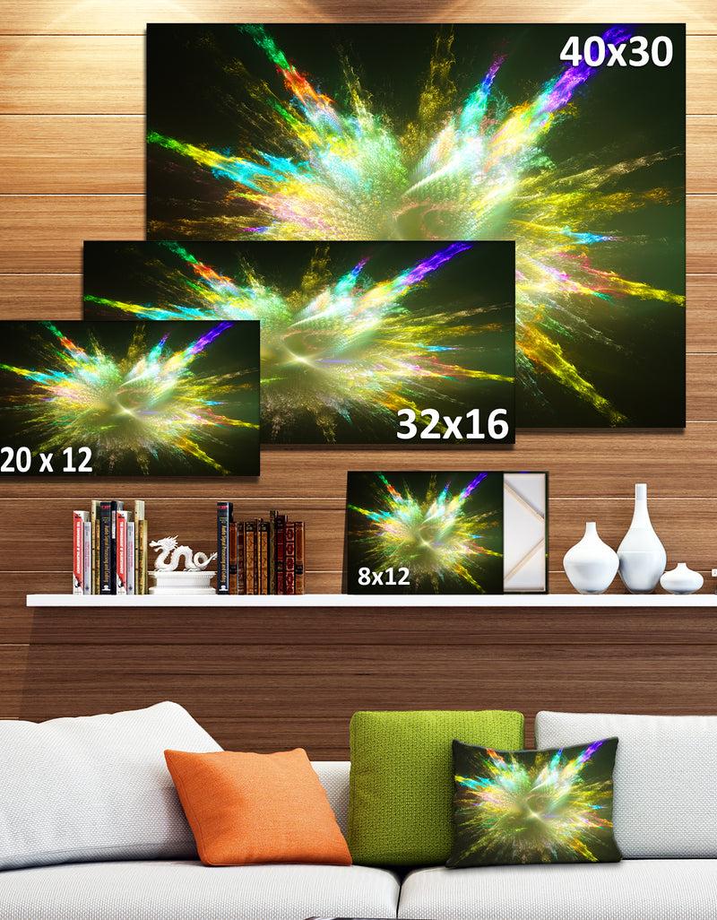 DesignQ Fractal Explosion Of Paint Drops - Abstract Wall Art On Canvas