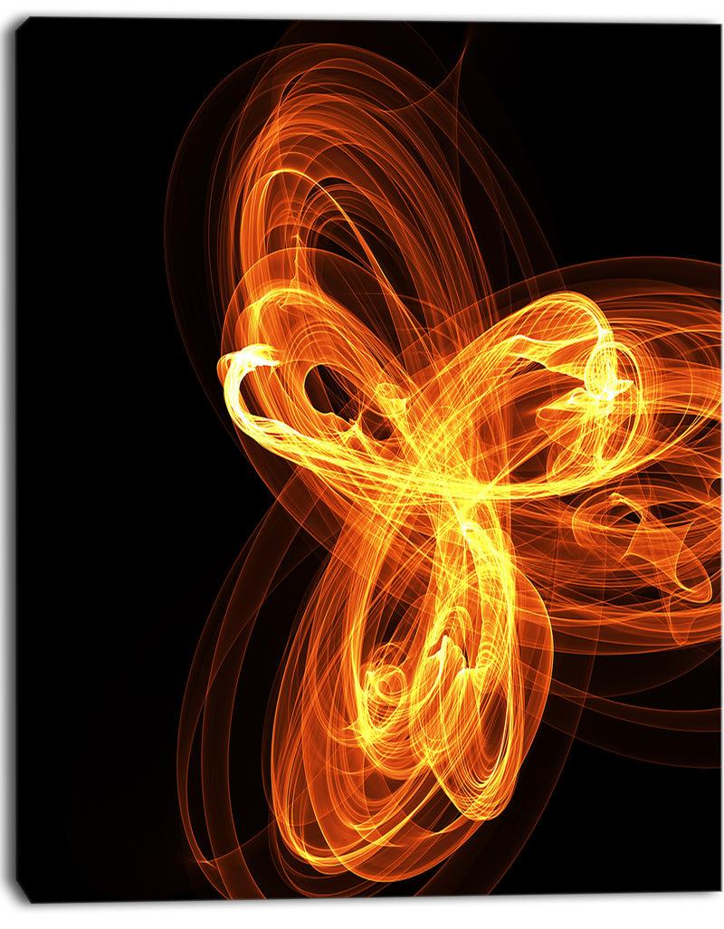 DesignQ Fractal Fire Pattern Painted In Air - Large Abstract Canvas Wall Art