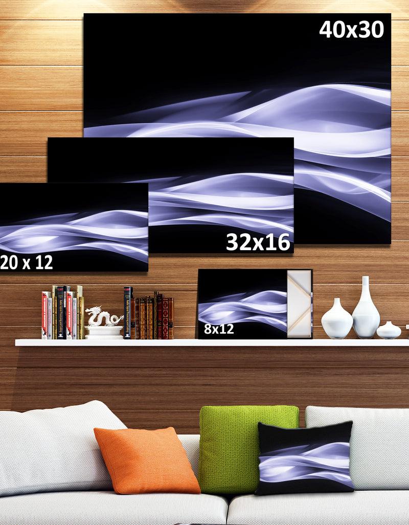 DesignQ Fractal Lines Purple In Black - Abstract Digital Art Canvas Print
