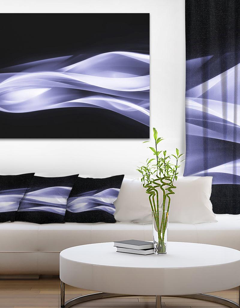 DesignQ Fractal Lines Purple in Black - Abstract Digital Art Canvas Print