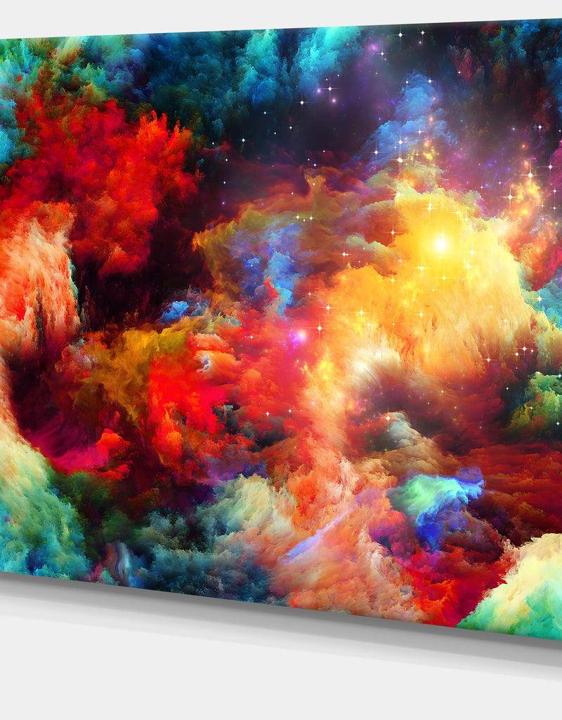 DesignQ Fractal Paint Fusion - Contemporary Art Canvas Print