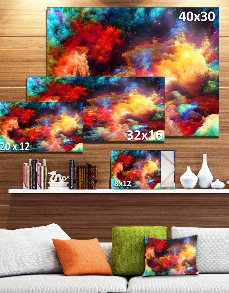 DesignQ Fractal Paint Fusion - Contemporary Art Canvas Print