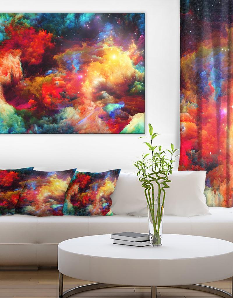 DesignQ Fractal Paint Fusion - Contemporary Art Canvas Print