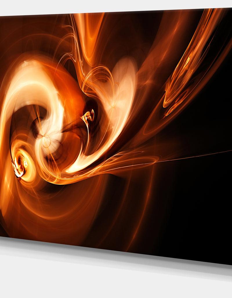 DesignQ Fractal Smoke Texture Brown - Abstract Digital Art Canvas Print