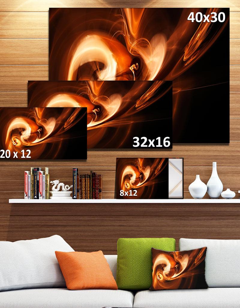 DesignQ Fractal Smoke Texture Brown - Abstract Digital Art Canvas Print